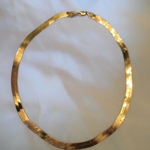 Vintage 1993 14k 6mm 16in gold herringbone necklace, 10.8g